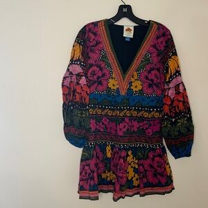 FARM Rio Multicolor V Neck Cotton Dress